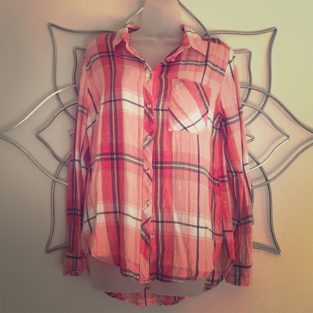 Button down plaid shirt